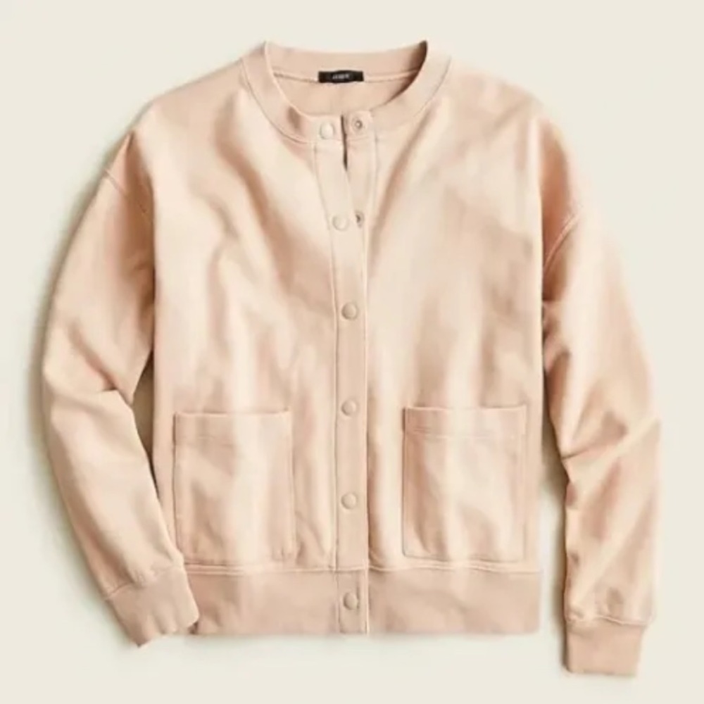 J. Crew New w/defects Women's University Terry Snap-Front Cardigan Sweater
